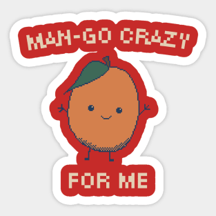 Man-Go Crazy for Me, 8-Bit Pixel Art Mango Sticker